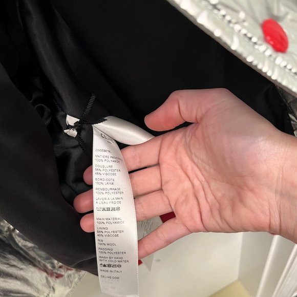 Celine FW2023 Silver Metallic Teddy Blouson Bomber Jacket 54 XL - Picture 7 of 8